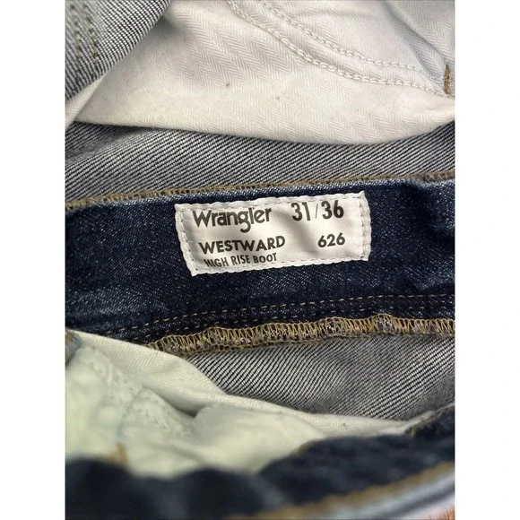 Wrangler Women's Jeans 31x36 High Rise Boot Cut Denim Westward 626 Dark Wash Vtg - Picture 15 of 15